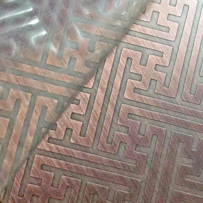 Designers Recommandé Plaque en acier inoxydable colorée Hôtel Art Installation / LOGO Matériau mural 3D Effect de gravure au laser Exportation mondiale