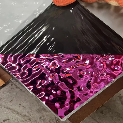 Moderne style ondulation d'eau en relief miroir 8k Projet décoration de plafond feuille d'acier inoxydable