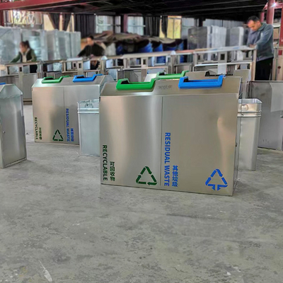 Produits de poubelle en métal en acier inoxydable 316L personnalisés, revêtus de couleur argent