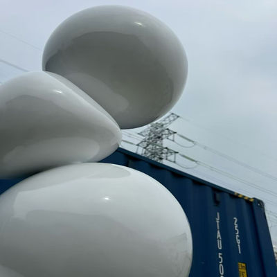 Round Stone Shape White Mirror Polished Art Design Metal  Stainless Steel Sculpture