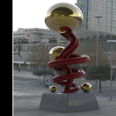 Outdoor &Indoor 201 304  Colorful Mirror Polished  Hollow Stainless Steel Sculpture Circular Decorative Ball
