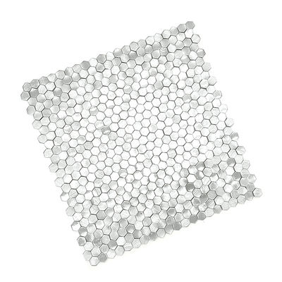 Carreau de mosaïque céramique hexagonale 98*98MM avec finition brossée ARGENT