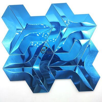 Bon prix Miroir bleu du Moyen-Orient Surface Décorative Populaire Or rose et argent Couleur Aluminium Métal Mosaïque Carrelage en ligne