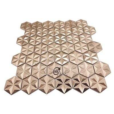 Surface brossée bleue du Moyen-Orient décor populaire Rose or et argent Couleur aluminium métal mosaïque carreaux