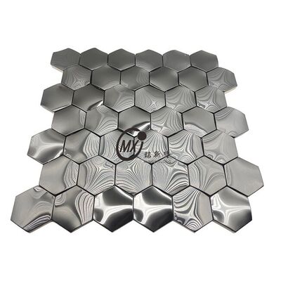 Mosaïque en acier inoxydable en miroir noir haut de gamme - épaisseur de 3 mm 300x300 mm feuilles pour la décoration intérieure