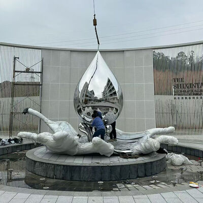 Bon prix Customized Outdoor Large Water Droplet Stainless Steel Sculpture Decoration Pour Le Jardin Villa City Square en ligne