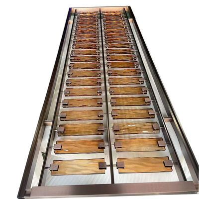 Séparation d'écran de luxe en acier inoxydable brossé bronze antique avec verre brun pour la décoration de salon d'hôtel de restaurant