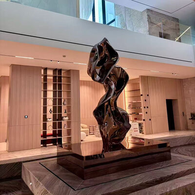 Couleur cuivre 304 miroir bronze centre de sculpture en acier inoxydable galerie d'art de New York