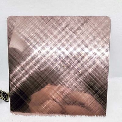 Bon prix Décoration croisée de Luxry de feuille d'acier inoxydable de couleur de Brown de délié de miroir en ligne